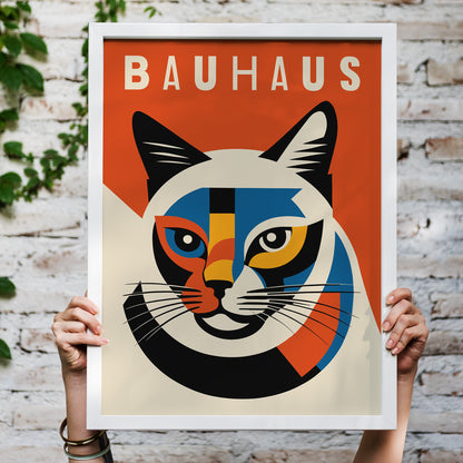Bauhaus Cat Minimalist Poster