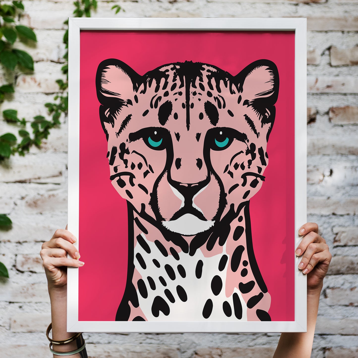 Cute Pink Panther Jungle Cat Art Print