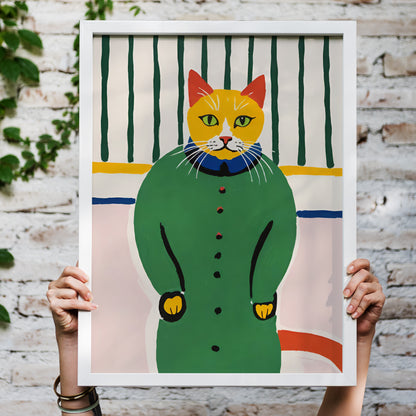 Cat Fashionista Retro Art Print