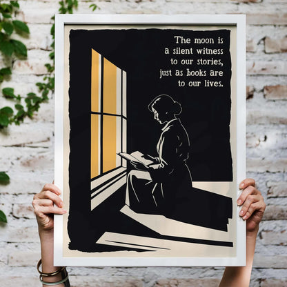 Moonlit Reading Nook Poster Print