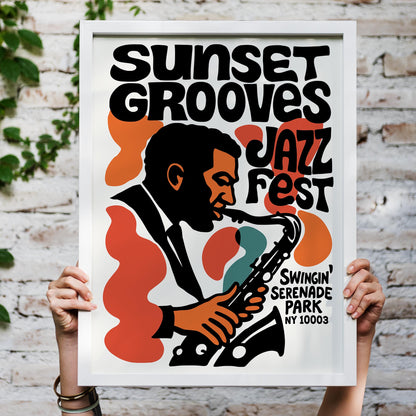Sunset Grooves Jazz Poster