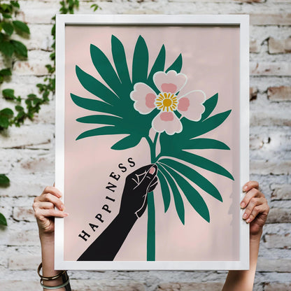 Happiness Floral Art Print