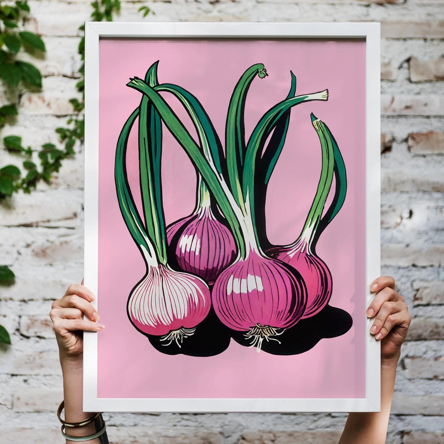 Red Onions Retro Wall Art