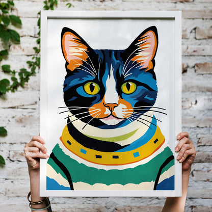 Cat in Sweater Art Poster