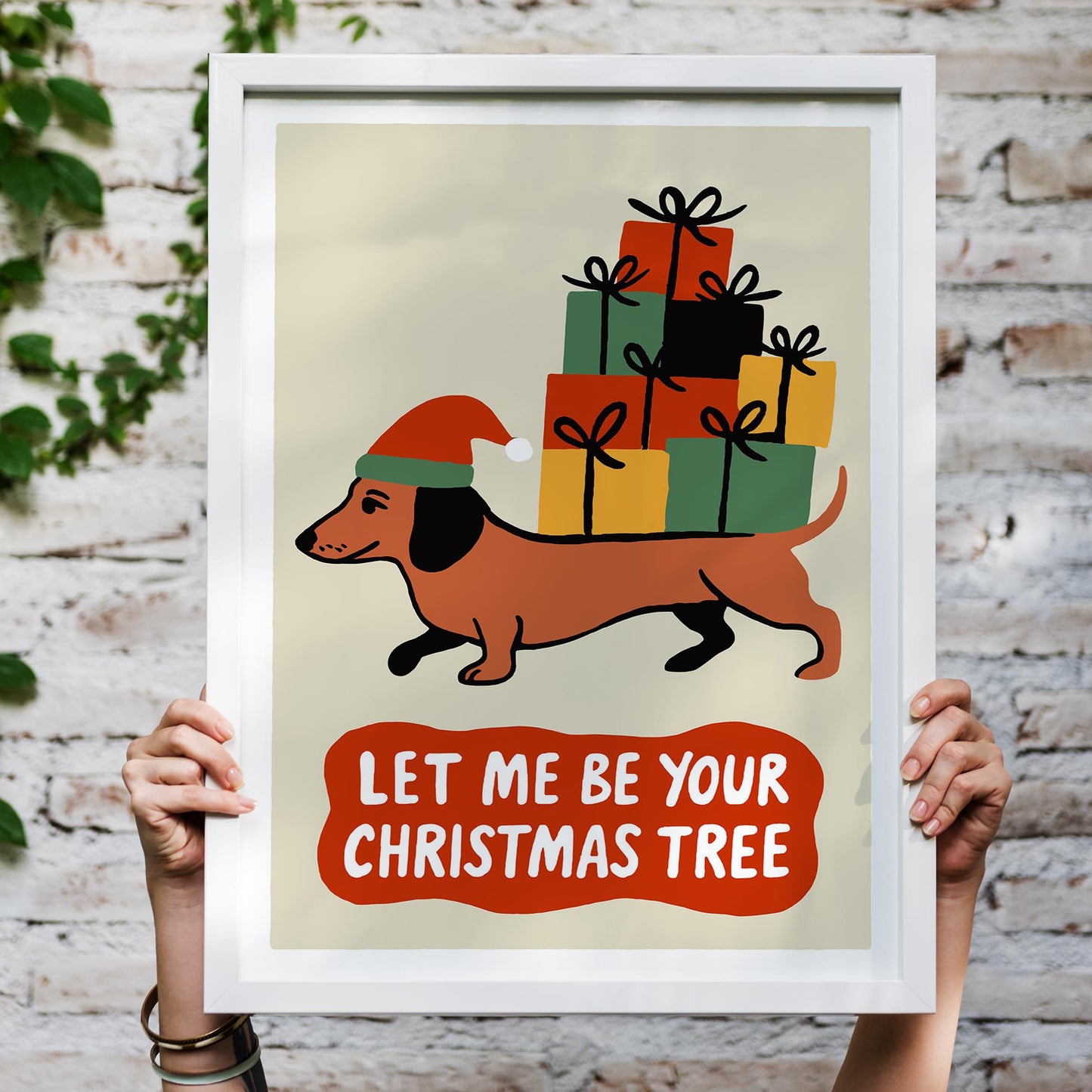 Dachshund Christmas Wall Art