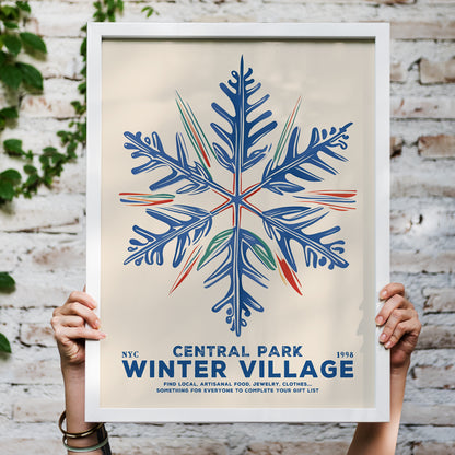 NYC Central Park Winter Village Poster