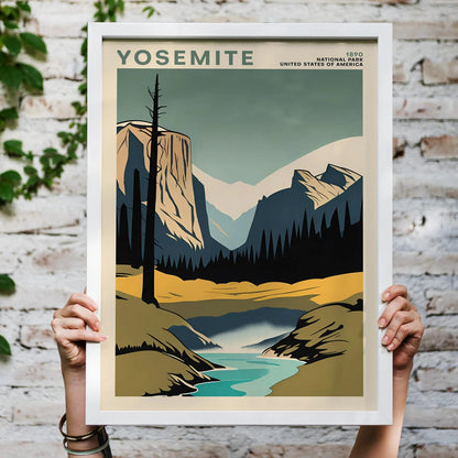 Yosemite National Park Retro Poster