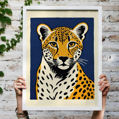 Handsome Cheetah Portrait Poster