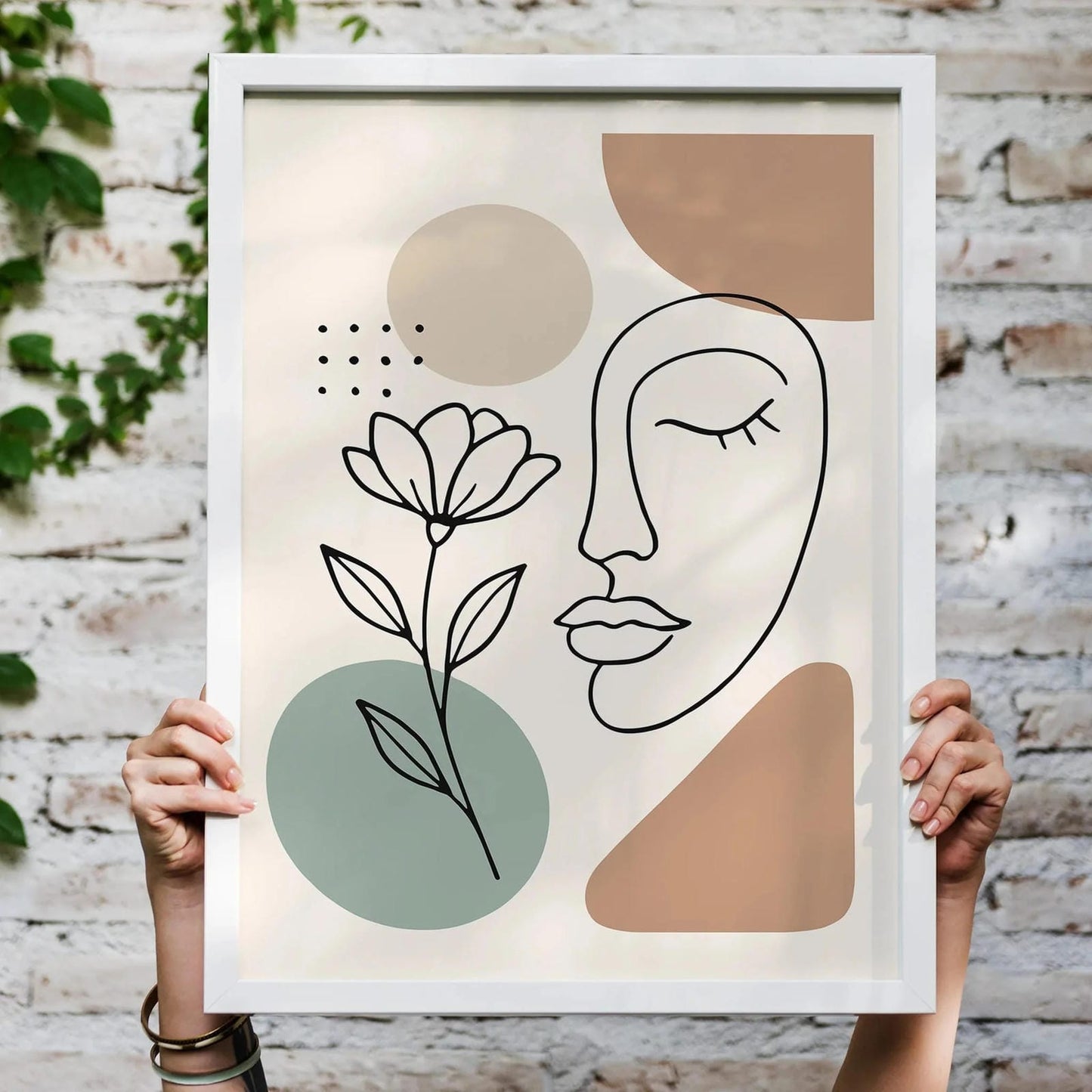 Elegant Female Face Poster – Line Art Minimalist Wall Print