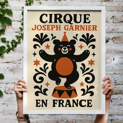French Circus Bear Poster
