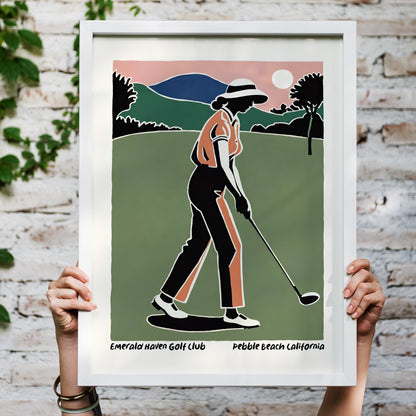 Retro Golf Club Pebble Beach Poster