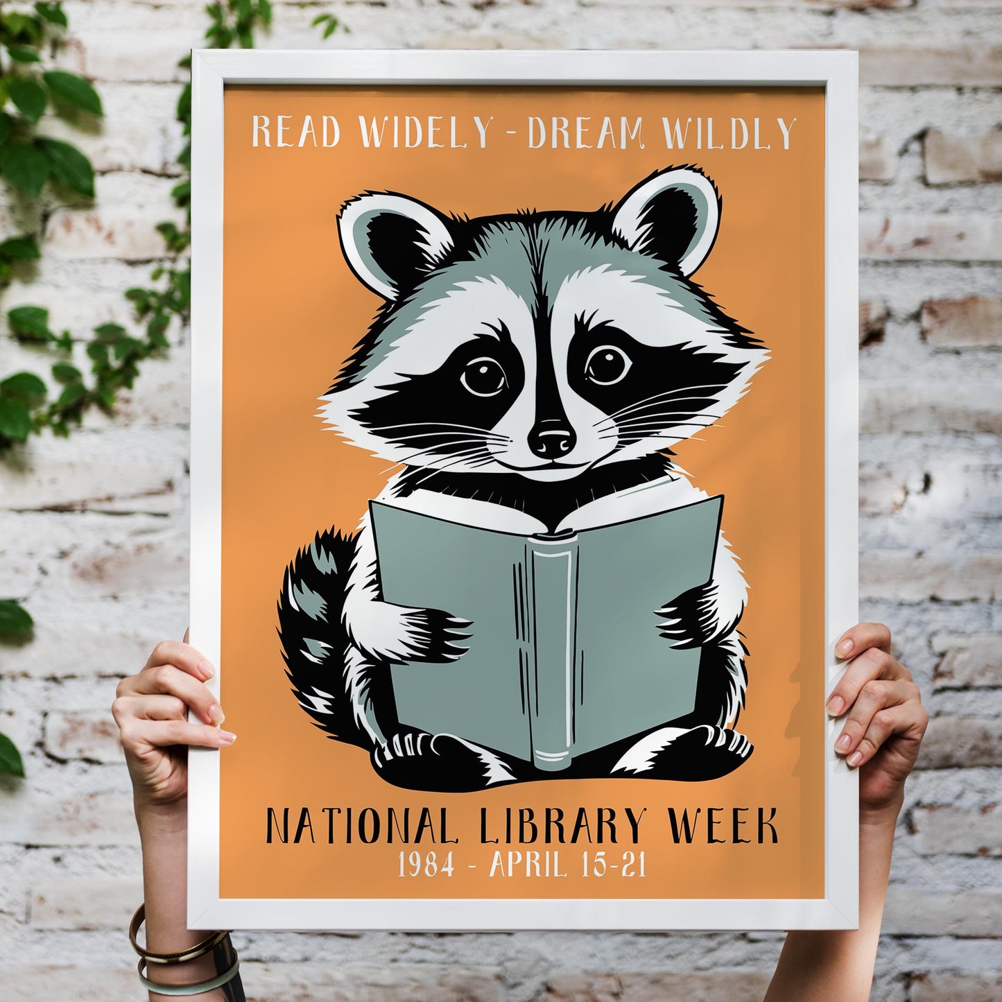 National Library Week Raccoon Print