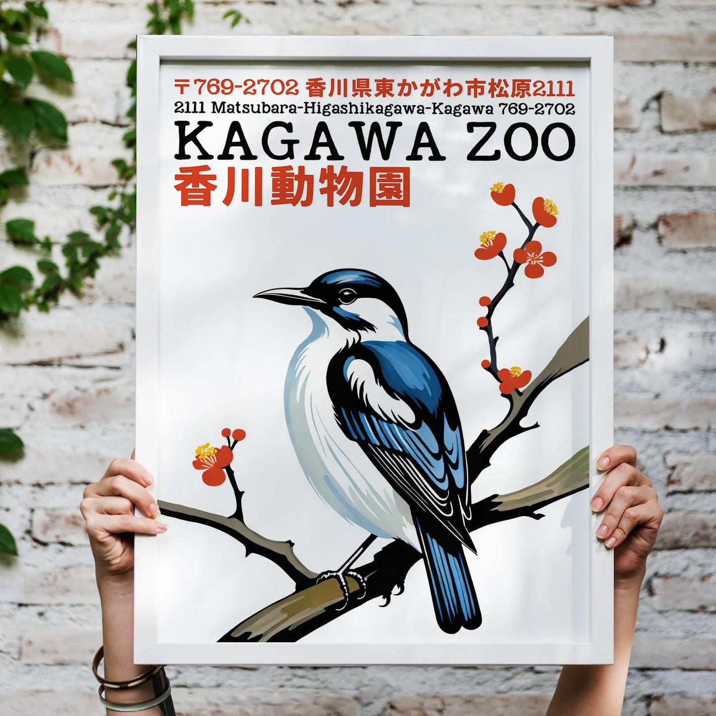 Kagawa Zoo Japanese Bird Poster