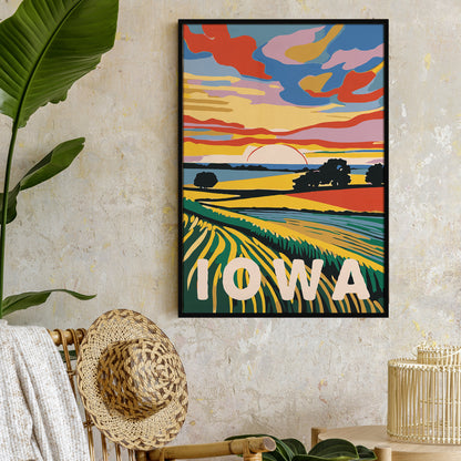 Iowa Retro Travel Poster