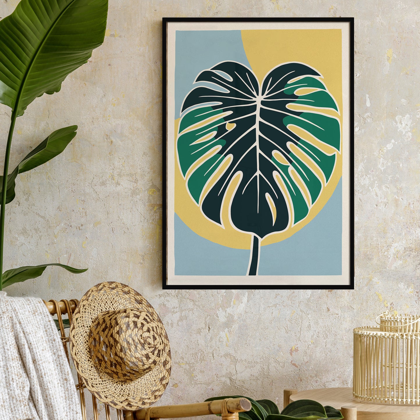 Boho Chic Monstera Leaf Poster