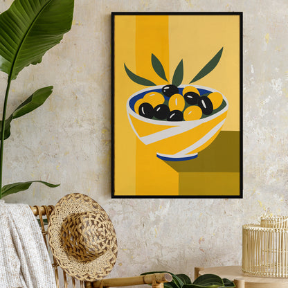 Italian Olives Yellow Wall Art Print