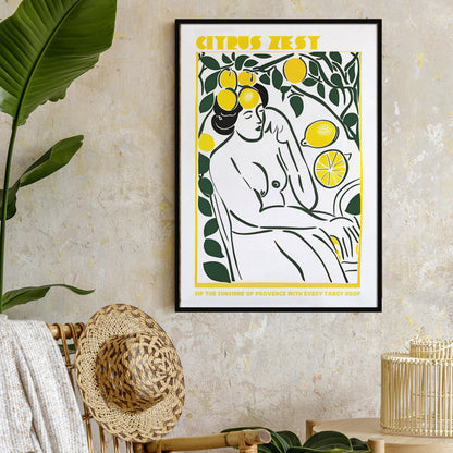 Citrus Zest Vintage Lemon Vibes Poster