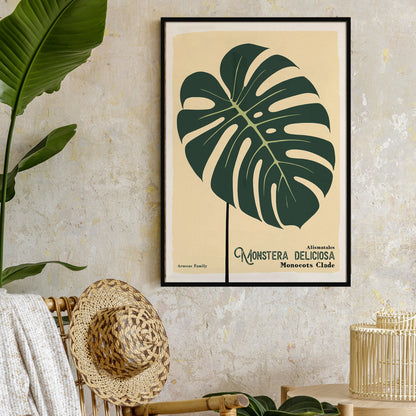 Monstera Deliciosa Retro Wall Art Print
