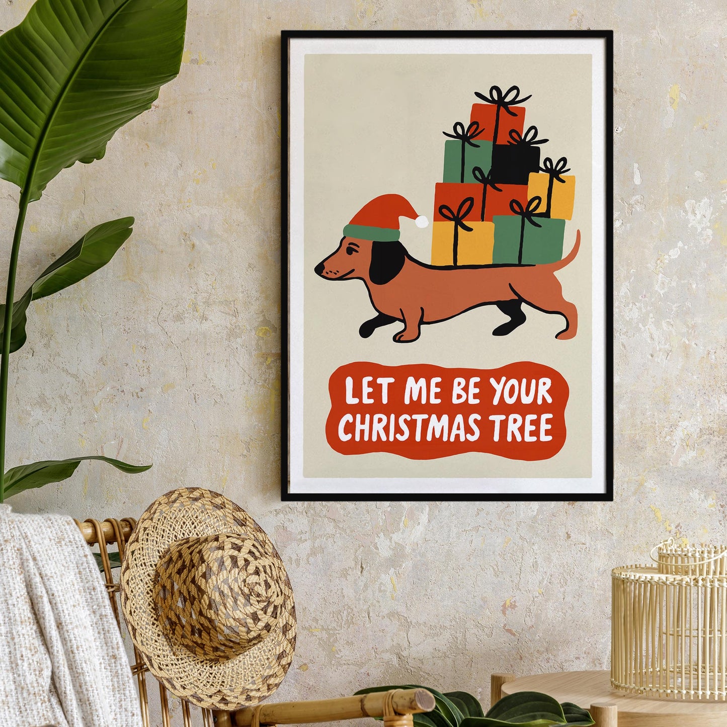 Dachshund Christmas Wall Art