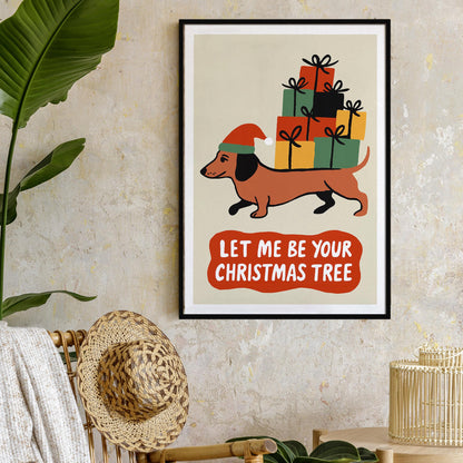 Dachshund Christmas Wall Art