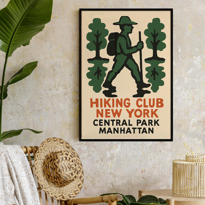Vintage Hiking Club Central Park Wall Art