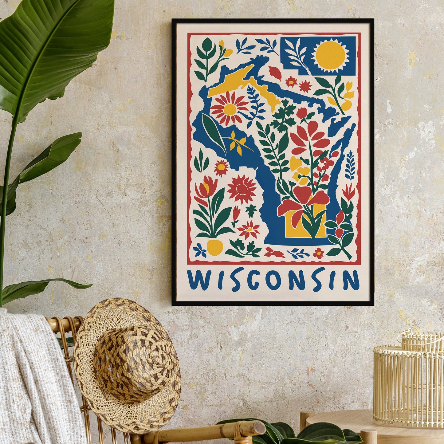 Wisconsin Retro Travel Poster