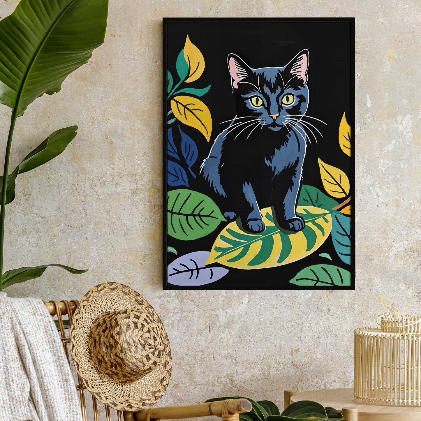 Cute Illustrated Cat Art Print