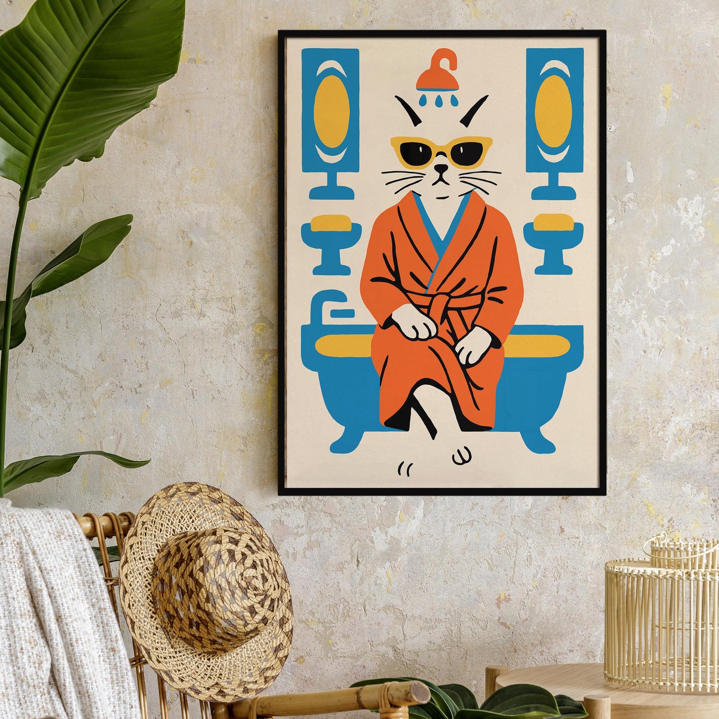 Cool Cat Bath Poster