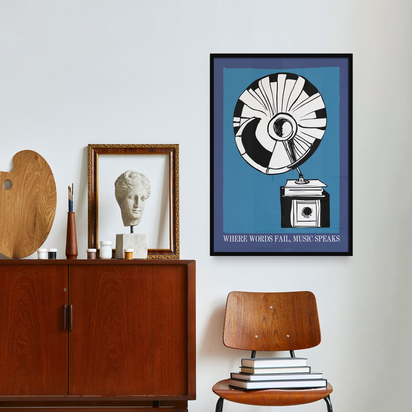 Music Quote Art Print - Gramophone Poster