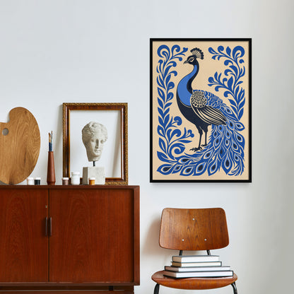 Blue Peacock Wall Art Print 2025
