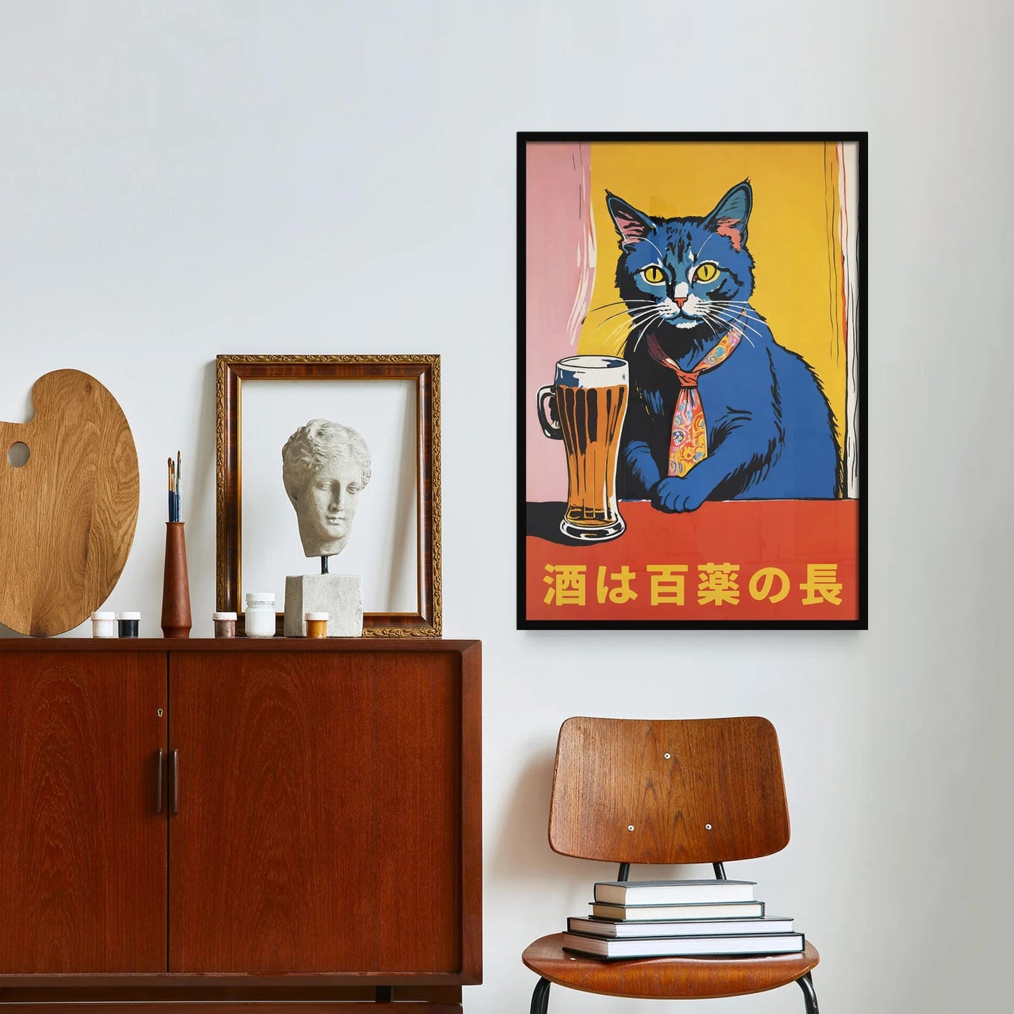 Japanese Working Class Cat Art Print