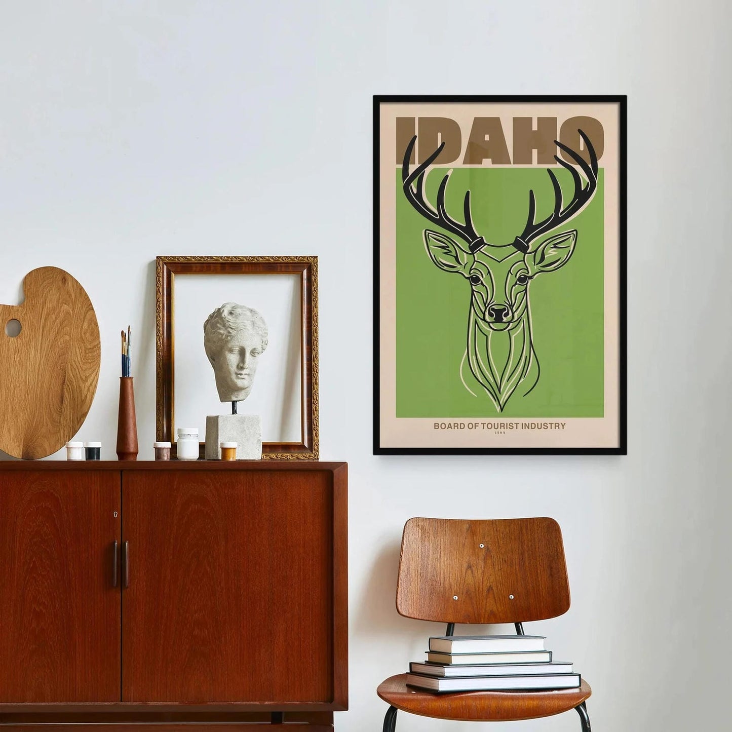 Idaho Vintage Deer Travel Poster