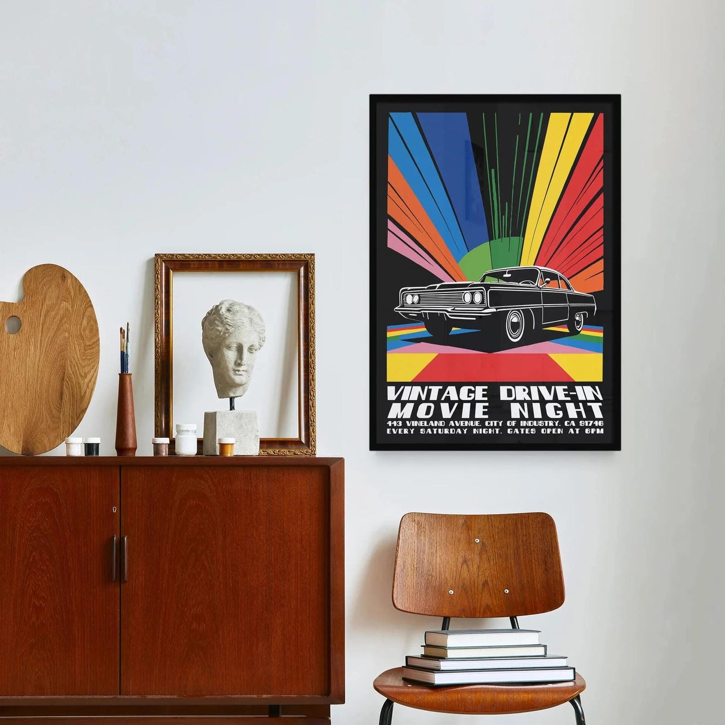 Vintage Drive-In Rainbow Poster