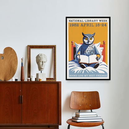 Owl Reading Poster