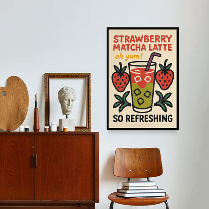 Strawberry Matcha Latte Poster