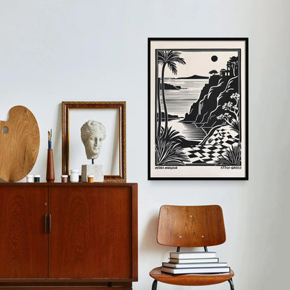 Greece Hydra Harbour Art Print