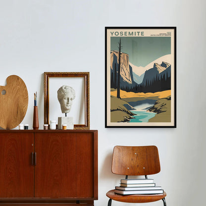 Yosemite National Park Retro Poster