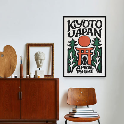 Kyoto Japan Vintage Travel Poster