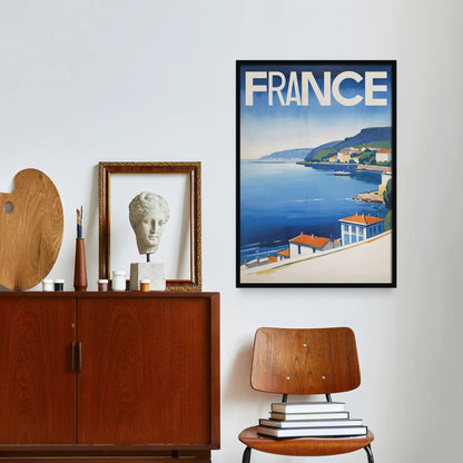 France Riviera Coastline Art Print