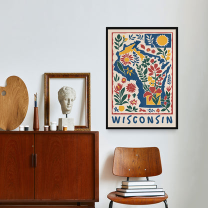 Wisconsin Retro Travel Poster