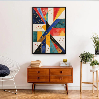 Abstract Geometric Gold Accent Art Print