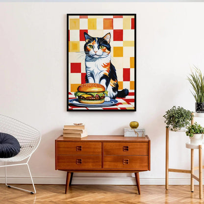 Calico Cat & Burger Delight Poster