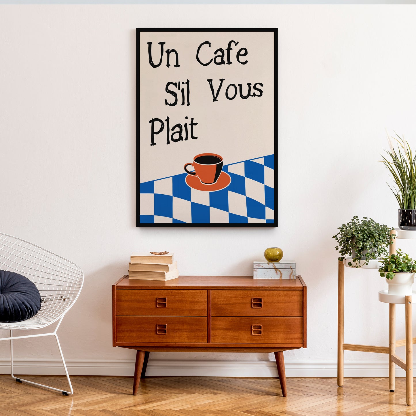 French Coffee Quote Poster