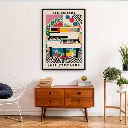 Jazz Symphony New Orleans Colorful Poster