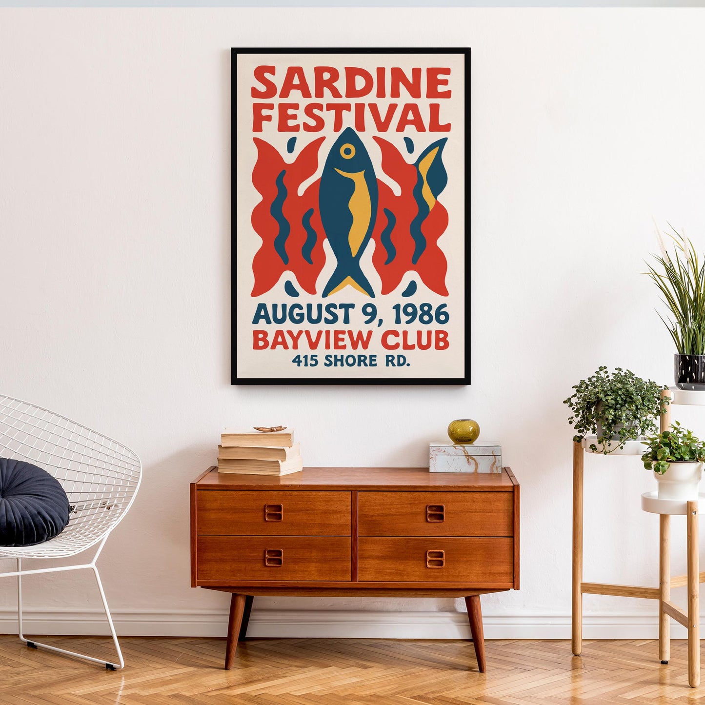 Sardine Festival Retro Poster