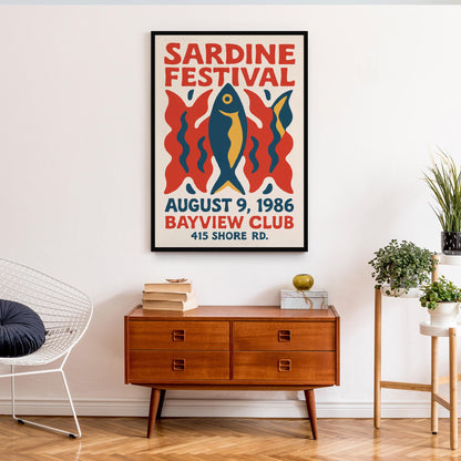 Sardine Festival Retro Poster