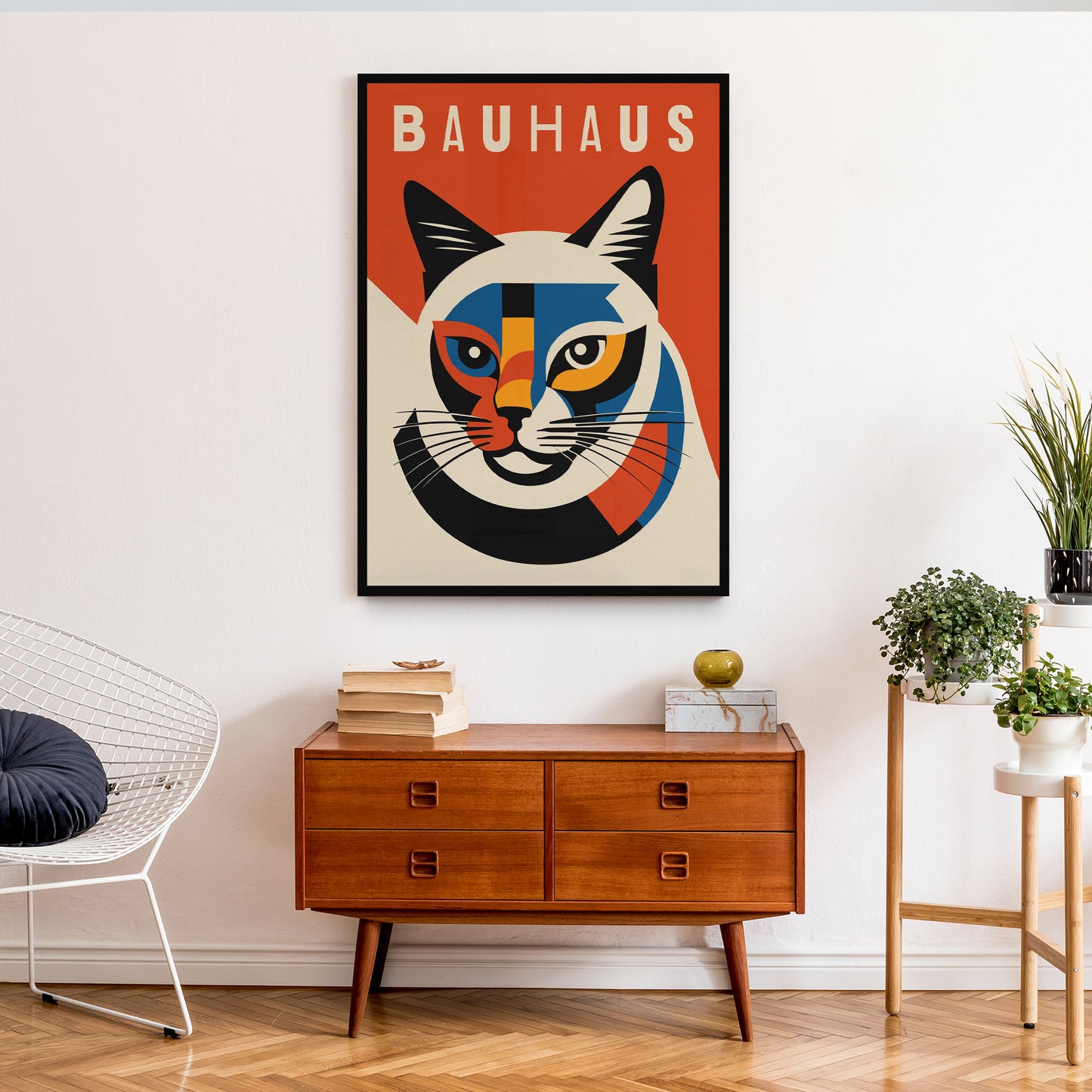 Bauhaus Cat Minimalist Poster