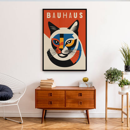 Bauhaus Cat Minimalist Poster