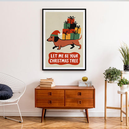 Dachshund Christmas Wall Art
