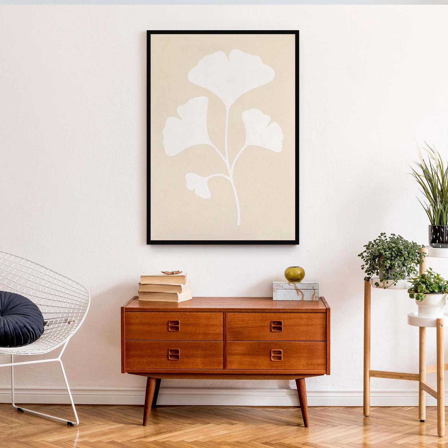 Soft Ginkgo Leaf Poster – Modern Minimalist Wall Art